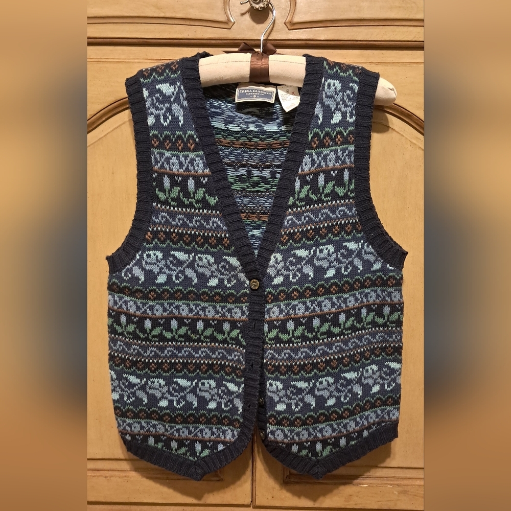 Vintage Patterned Knit Vest Bundle - image 1